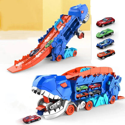 Dinosaur Transporter Truck Brinquedos, Trilha Dobrável, Liga de Transporte, Brinquedo do carro, Presente para Crianças, Criança Menino