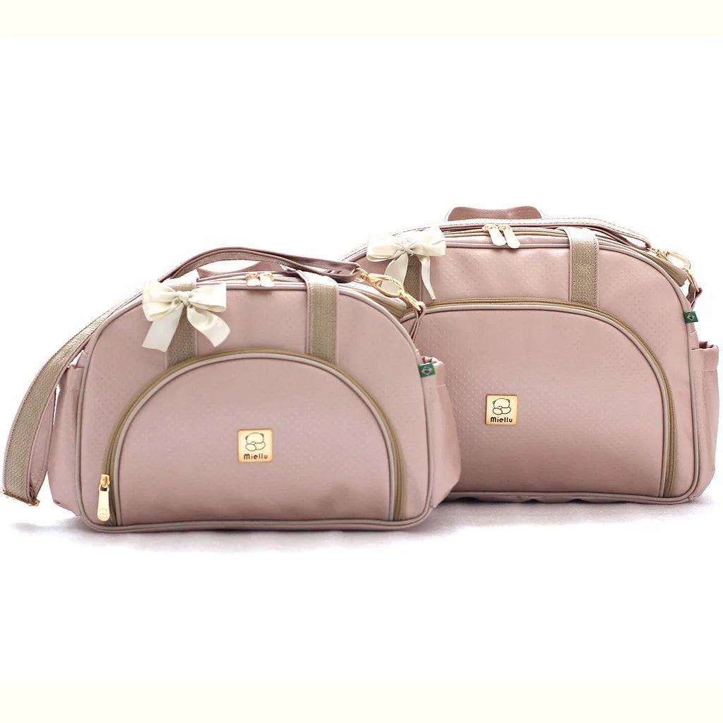 Kit Conjunto Bolsas Maternidade Bebe Menina Menino Enxoval Miellu - Linha Prática - Bolsa G, Bolsa P e Trocador