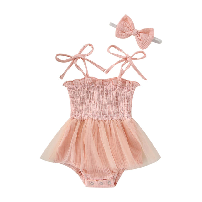 Conjunto Bebê Romper com Faixa de Cabelo