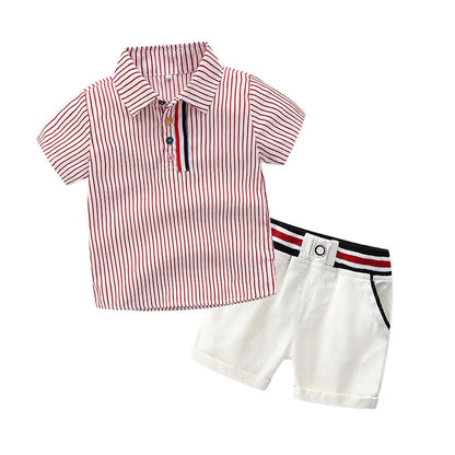 Camisa estampada coroa com laço e cinto de couro para meninos, roupa formal infantil, conjunto de roupas de festa de aniversário, verão, 1, 2, 3, 4, 5, 6 anos