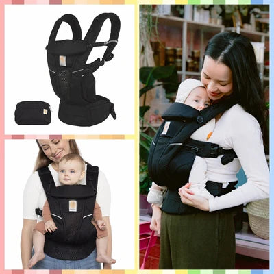 Egobaby Breeze Canguru ergonômico na frente e nas costas Baby Carrier, Sling infantil, envoltório de mochila, suspensórios recém-nascidos, 0-36 meses