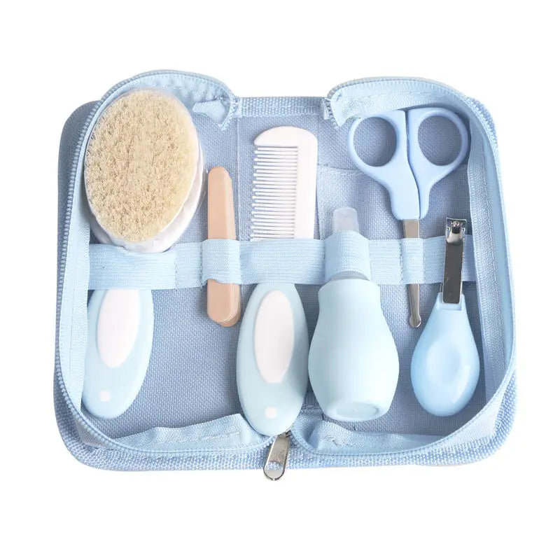 Kit de cuidados do bebê de 6 peças, inalador nasal, aparador de unhas, escova, arquivo, pente, tesoura, limpeza diária e acessórios de cuidados para o bab