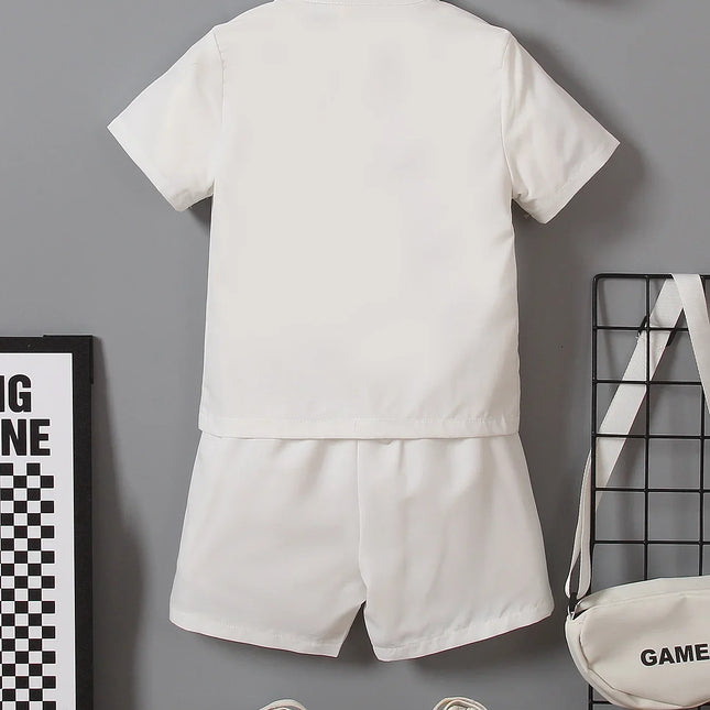 Terno casual esportivo para meninos, moda cotidiana e bonito, moda primavera e verão, 2-7, 2 peças