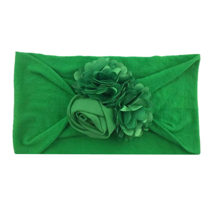 Soft Stretch Flower Knot Headband para crianças, Wide Nylon Headwraps, Baby Girls Hair Bands, Photo Props, Acessórios para recém-nascidos