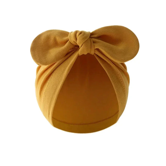 Bonnet do Beanie de algodão monocromático do recém-nascido, arcos bonitos, chapéus turbante, boné para criança, acessórios do bebê, meninas, meninos, infantil, 0-24m