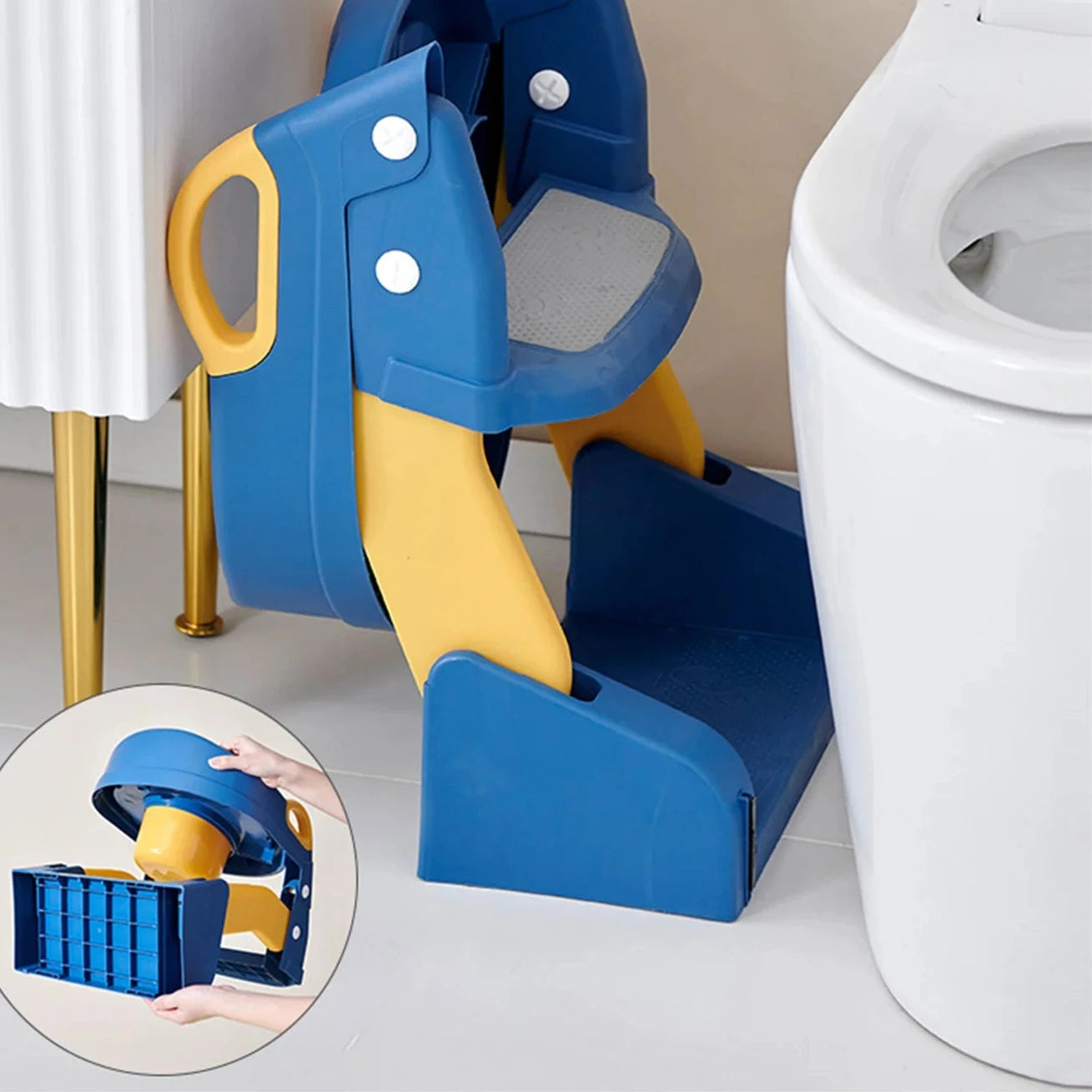 Potty Dobrável para Bebê, Assento Sanitário para Crianças, Toalete de Treinamento, Step Stool, Escada, Meninos e Meninas