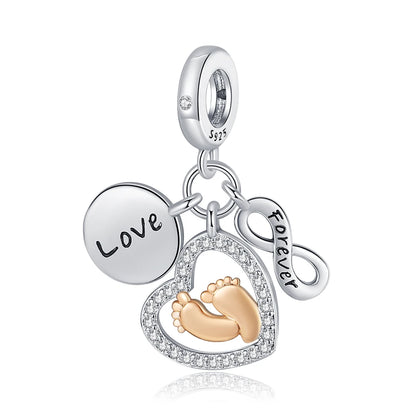 S925 Sterling Silver Baby Chupeta Pingente, Dangle Charm Fit Pulseira, colares bonitos das crianças, acessórios de jóias