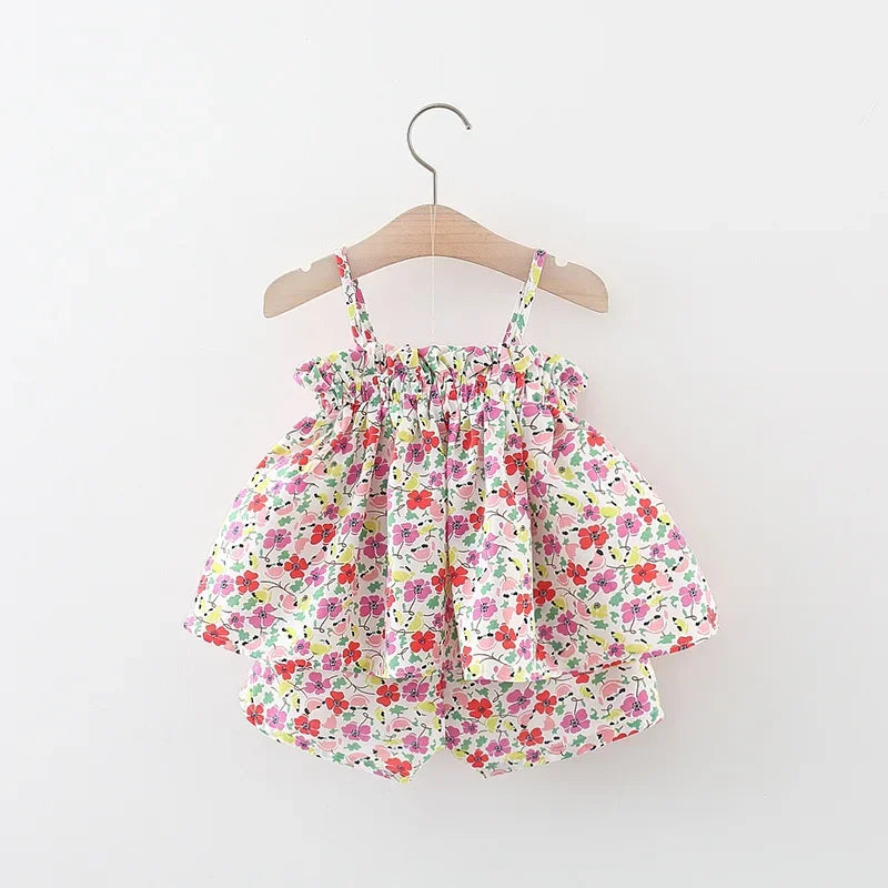 Blusa de Alça e Short Floral Infantil