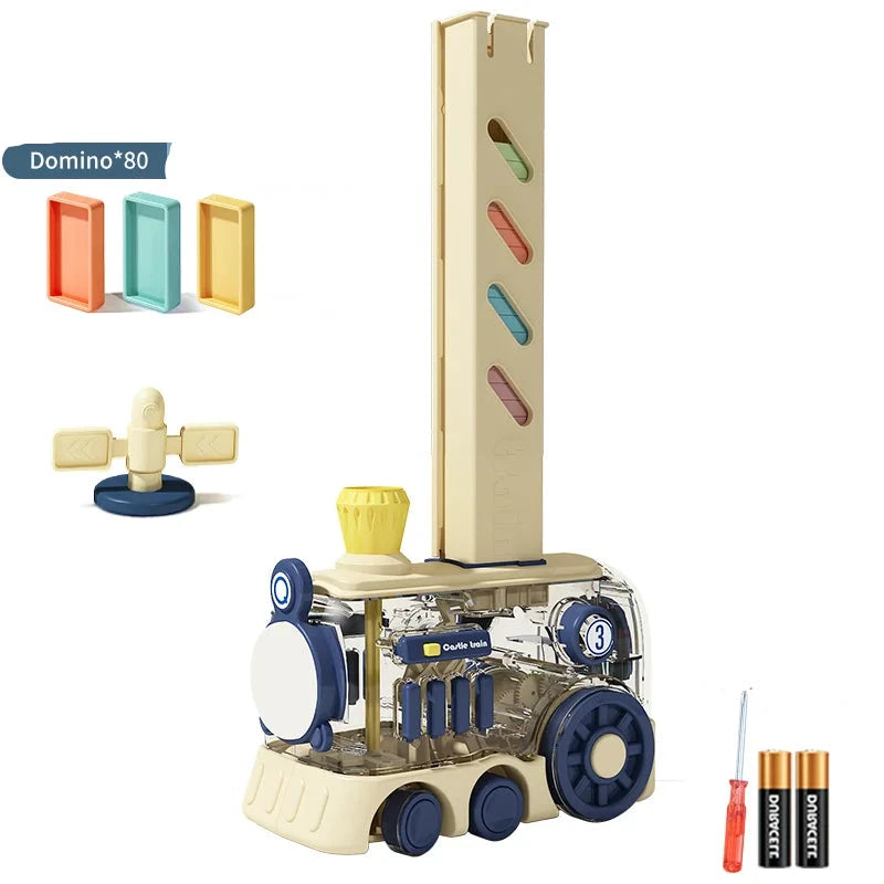 Blocos de construção do carro elétrico Domino para crianças, colocação automática, dominó, trem, Kits DIY, brinquedos educativos, presentes para crianças, 240 pcs