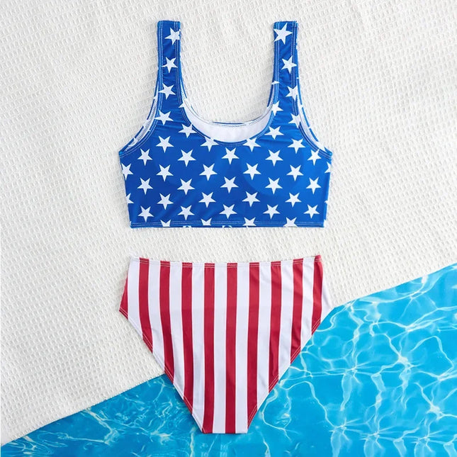2025 floral meninas maiô de cintura alta biquíni crianças banho feminino banhistas natação terno verão beachwear