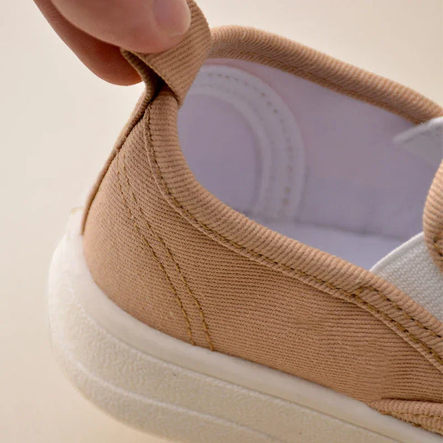 Tênis de lona plana para crianças, sapatos confortáveis ao ar livre, antiderrapante, respirável, macio, para caminhar, boa qualidade, ek9s61
