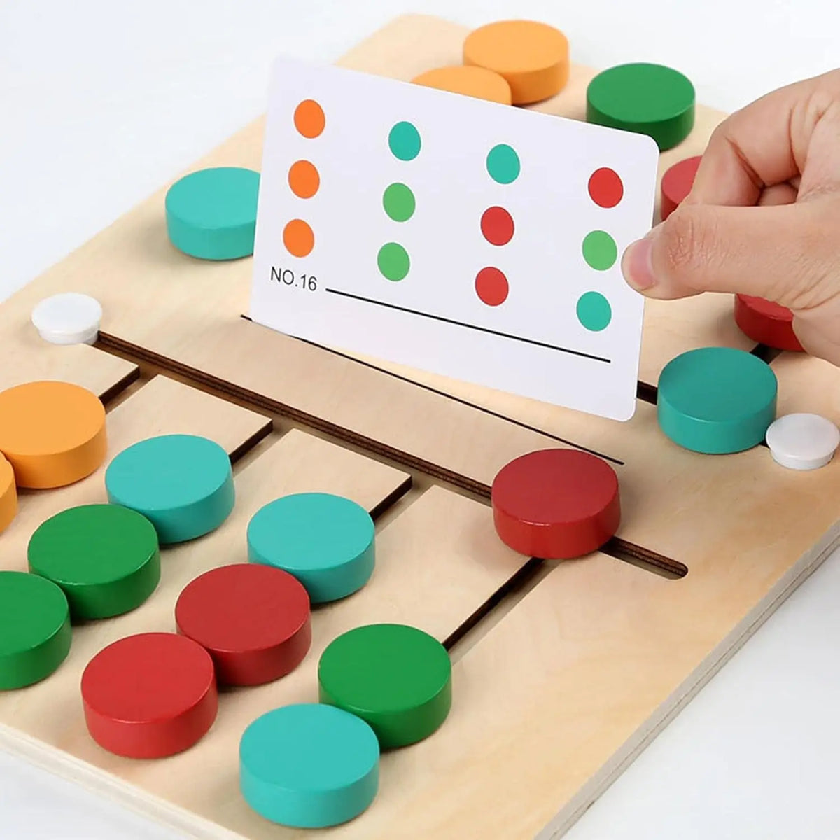 Montessori madeira colorido Slide Puzzle Board Game, correspondência de cores, brinquedos educativos sensoriais, atividade pré-escolar para crianças