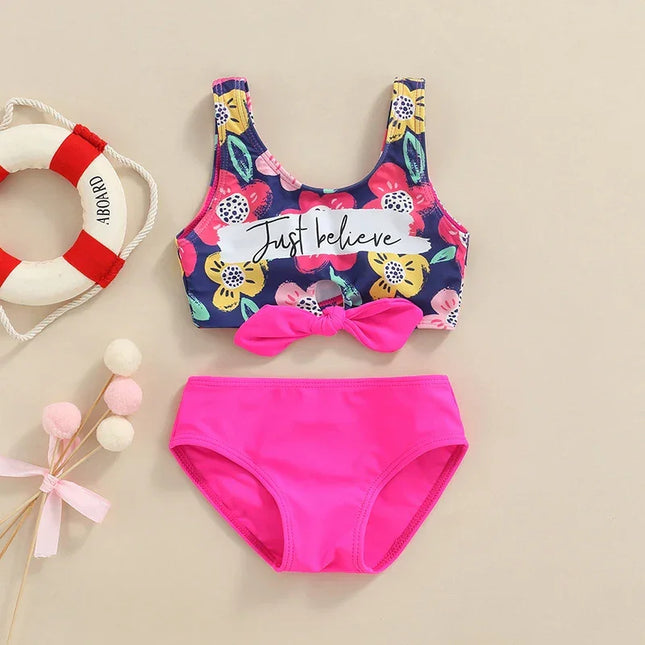 Tregen-maiô com estampa floral para meninas de 2 a 6 anos