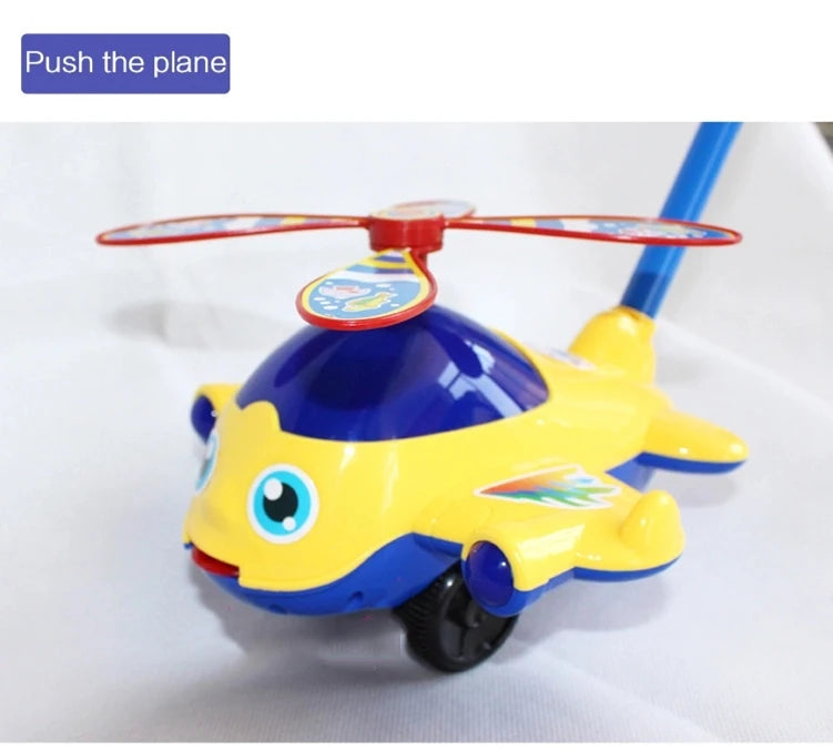 Bebê walker brinquedo mão empurrar criança brinquedo avião carro brinquedo empurrar ao longo andando brinquedo para crianças meninos meninas ao ar livre