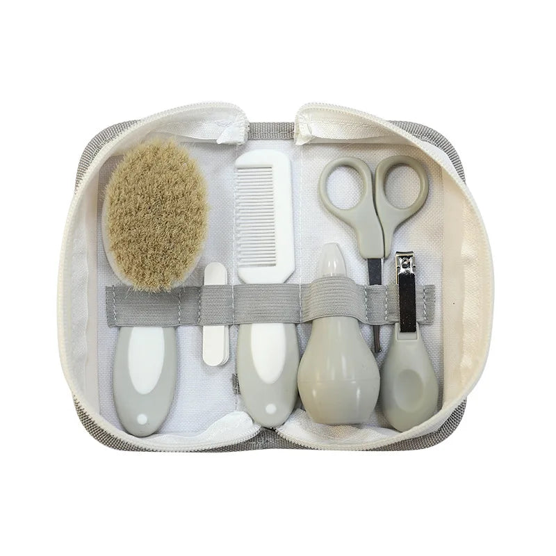 Kit de cuidados do bebê de 6 peças, inalador nasal, aparador de unhas, escova, arquivo, pente, tesoura, limpeza diária e acessórios de cuidados para o bab