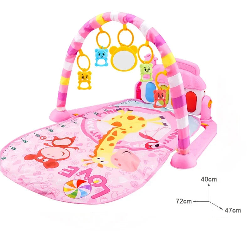 Brinquedo do bebê presente atividade do bebê ginásio música rack jogar esteira do miúdo quebra-cabeça teclado de piano infantil playmat rastejando jogo almofada