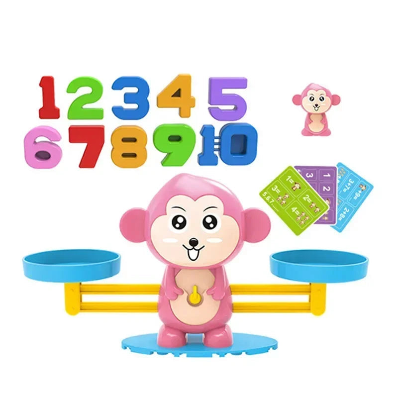 Montessori matemática brinquedo macaco equilíbrio bebê montessori jogos educativos número brinquedo educacional aprendizagem brinquedos material de ensino