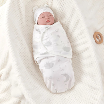 Bebê anti-choque swaddle algodão impresso envoltório primavera/verão envoltório do bebê de duas peças cobertor anti-chute