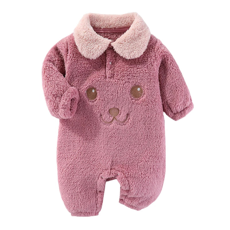 Bodysuit de flanela para bebê recém-nascido, macacão macio para meninos e meninas, jaqueta infantil, roupas de 0-12 meses, novo, primavera, outono