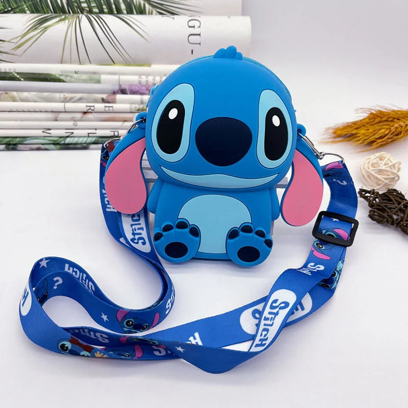 Disney-Lilo e Bolsa de Ombro Stitch para Crianças, Bolsa Silicone, Figura Anime dos Desenhos Animados, Acessórios Fashions, Bolsa Feminina, Presente