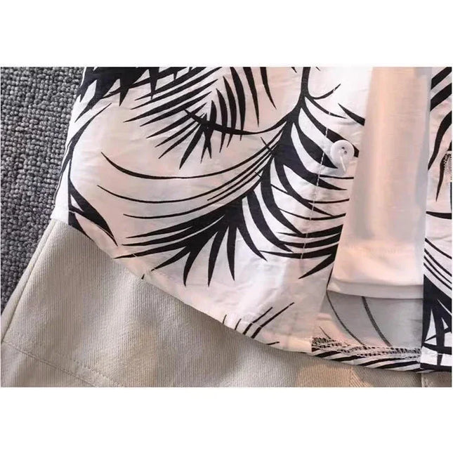 Conjunto de camisa e shorts de manga curta infantil, blusa de bebê, praia para meninos, verão