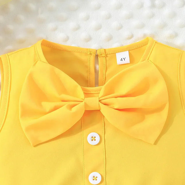 Shorts jeans pérola e bow top feminino, roupa de criança, conjunto de roupas infantis, criança, 2-7 anos, verão