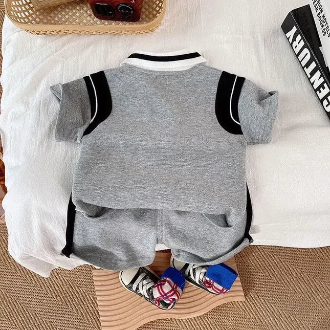 Conjunto de t-shirts e calções infantis, roupa de bebé, fatos de treino para crianças, fatos desportivos casuais, moda de rapazes, verão, novo, 2 peças