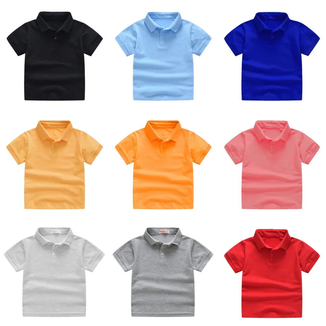 Camiseta de manga curta infantil monocromática de 10 cores, roupas de algodão, tops para meninos e meninas, bebê, crianças, alta qualidade, verão de 2 a 9 anos