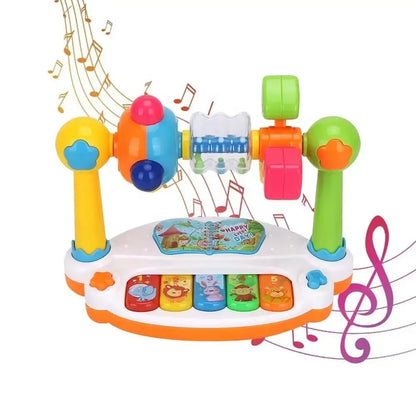 Electronic Organ Toys for Kids, Educação Infantil Conjunto de atividades para bebês Piano Teclado de 5 teclas, Brinquedos musicais para crianças, Instrumentos musicais com luz