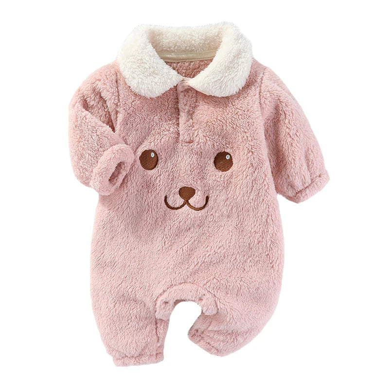 Bodysuit de flanela para bebê recém-nascido, macacão macio para meninos e meninas, jaqueta infantil, roupas de 0-12 meses, novo, primavera, outono