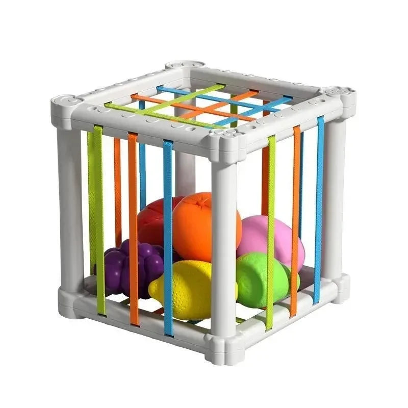 Blocos de classificação de cubo colorido para bebê, Bin sensorial, brinquedos educativos Montessori, jogo para menino e menina de 1 e 2 anos