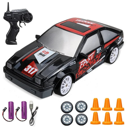 Alta Velocidade Drift RC Car Toy para Crianças, Controle Remoto 4WD, Modelo AE86, Veículo GTR, Carros de Corrida RC, Presentes de Natal, 2.4G