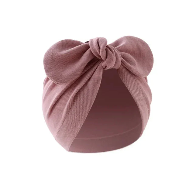 Bonnet do Beanie de algodão monocromático do recém-nascido, arcos bonitos, chapéus turbante, boné para criança, acessórios do bebê, meninas, meninos, infantil, 0-24m