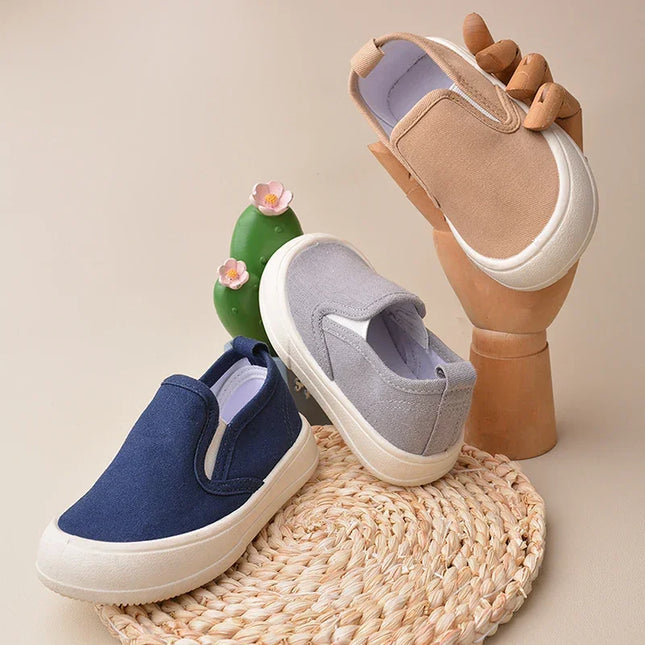 Tênis de lona plana para crianças, sapatos confortáveis ao ar livre, antiderrapante, respirável, macio, para caminhar, boa qualidade, ek9s61