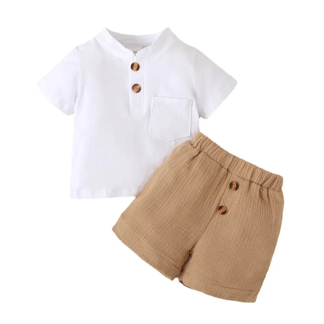 3-24 Meses Infantil Bebê Menino Roupas Set Branco Mangas Curtas T-shirt Shorts 2PCS Verão Diário Casual Outfit para Criança Menino