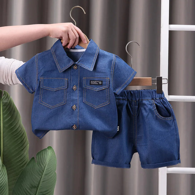 Conjunto Jeans Infantil Camiseta + Calça