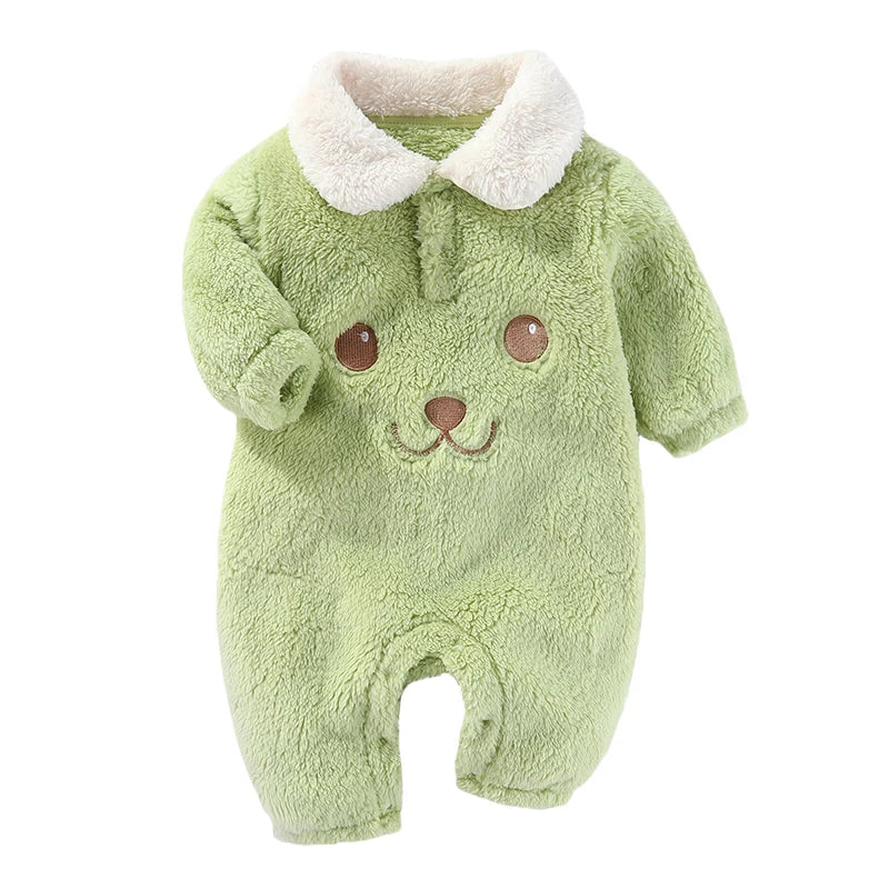 Bodysuit de flanela para bebê recém-nascido, macacão macio para meninos e meninas, jaqueta infantil, roupas de 0-12 meses, novo, primavera, outono