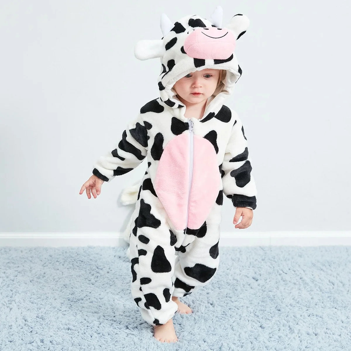 Macacão de bebê ponto macacões crianças cosplay inverno flanela uma peça com capuz jumpers geral menina cresce menino crescimentos roupa bebe