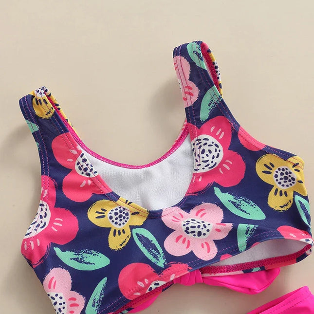 Tregen-maiô com estampa floral para meninas de 2 a 6 anos