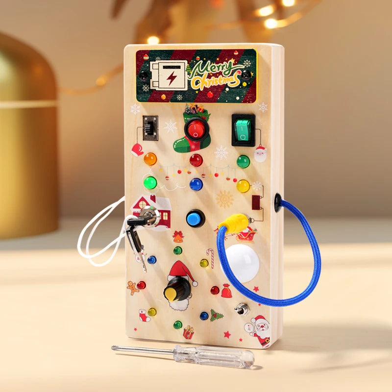 Crianças educação precoce brinquedos eletrônico led luz bebê sensorial ocupado placa montessori para a criança presentes de natal