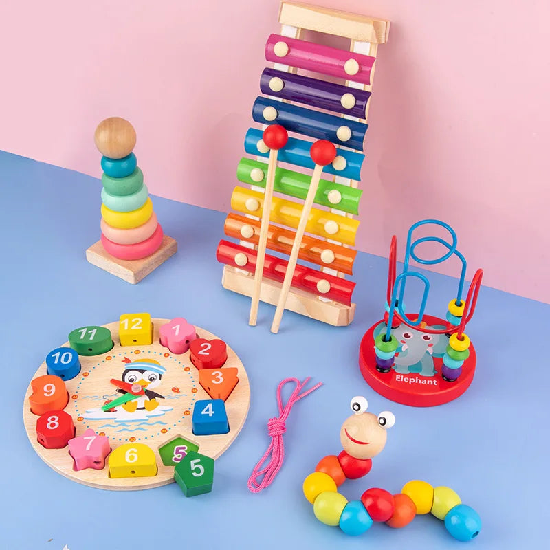 Montessori brinquedos do bebê crianças 3d quebra-cabeças de madeira aprendizagem precoce jogos do bebê brinquedos educativos de madeira para crianças presentes aniversário