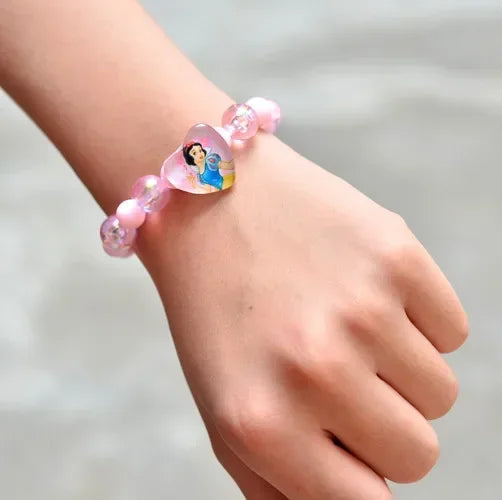 Nova disney kawaii frisado pulseira elsa anna congelado princesa anime jóias bonito espumante grânulo pulseira meninas crianças presentes de aniversário