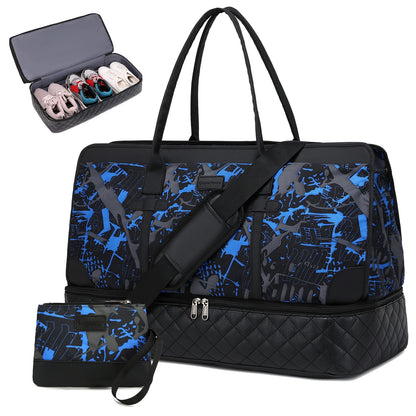 Bolsa Weekend Weekly para Mulheres, Bolsa de Bagagem de Viagem Grande com Compartimento de Sapato Saco Molhado, Bolsa de Bagagem Fitness