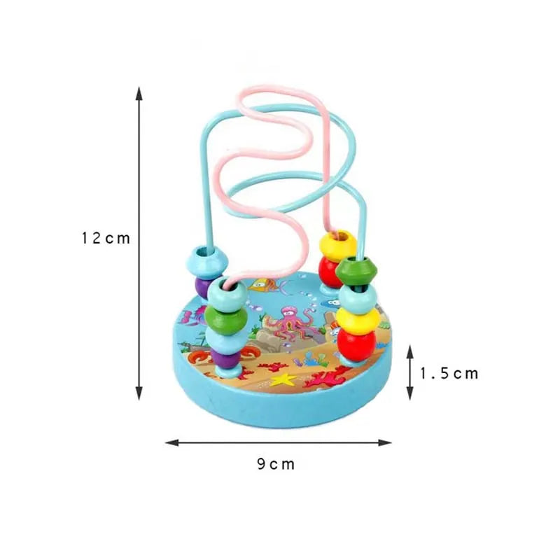 Montessori Educational Math Toy para crianças, brinquedos de madeira, círculos grânulo, labirinto de arame para crianças, quebra-cabeças de madeira