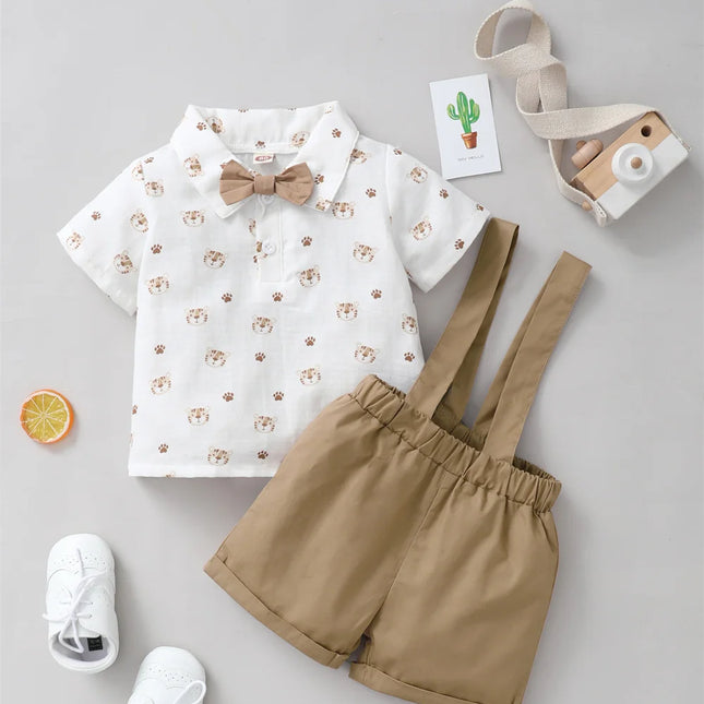 Conjunto Infantil Camiseta + Shorts com Gravata