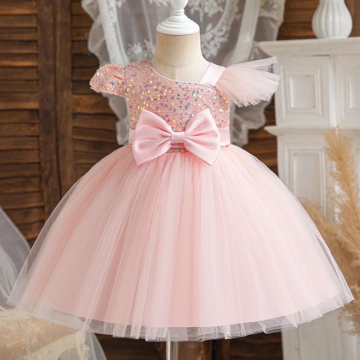 Vestido de Borboleta 3D para Bebés, 1 ° Aniversário, Vestido Baptizado, Casamento da Princesa, Vestidos de Festa Infantil, Renda, Batizado