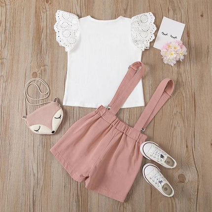 Conjuntos de verão de algodão feminino, Top e macacão, Fatos de bebé Little Princess, Roupa de criança, 2 anos, 3 anos, 4 anos, 5 anos, 6 anos, 2024