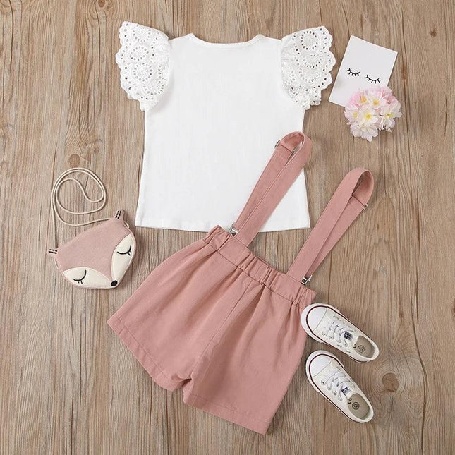 Conjuntos de verão de algodão feminino, Top e macacão, Fatos de bebé Little Princess, Roupa de criança, 2 anos, 3 anos, 4 anos, 5 anos, 6 anos, 2024