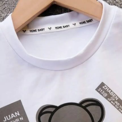 Conjuntos de roupas de algodão manga curta para bebês, versão coreana, roupas de verão, crianças pequenas, moda