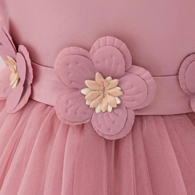 Vestido de princesa de malha para bebês e meninas, arco de manga, doce e fofo, adesivo elegante, Natal, casamento, florista, novo